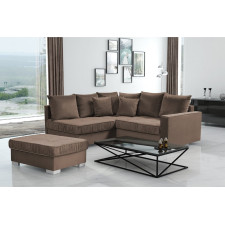 CANAPE ALICE DROITE ET GAUCHE AVEC POUF 213X86X102CM MARRON