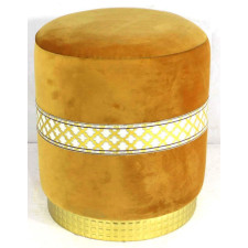 POUF 21042 EN VELOURS 40X40CM DORE