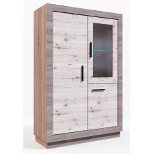 VITRINE PANAMA 2P BOIS GRIS