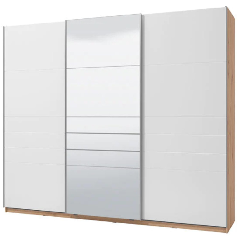 ARMOIRE COULISSANTE MONDEGO 170X66X225CM AVEC MIROIR BLANCHE