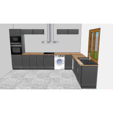 CUISINE D'ANGLE COMPLETE NOURA 4Mx2.80M MODULABLE