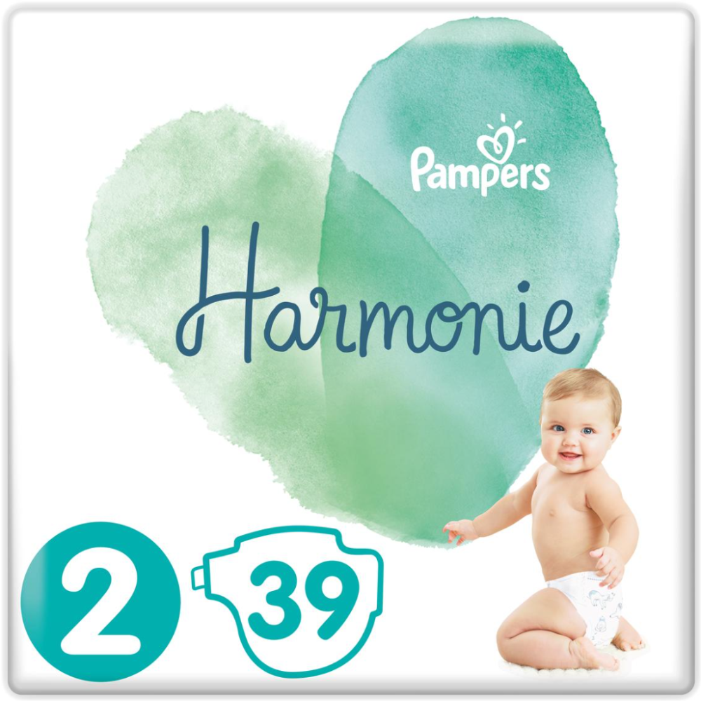 COUCHES PAMPERS HARMONIE TAILLE 2 4-8 KGS 39 PIECES