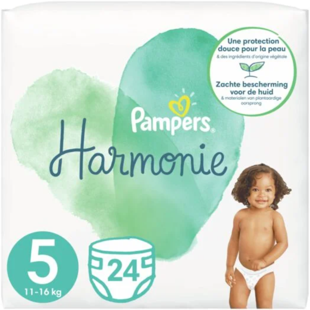 COUCHES PAMPERS HARMONIE TAILLE 5 -11KGS+ 24 PIECES
