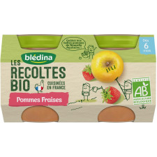 PUREE DE FRUITS BLEDINA POMMES ET FRAISES DES 6 MOIS
