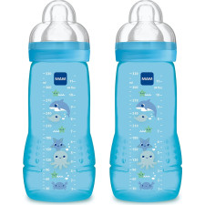 BIBERONS MAM 2EME AGE 6 MOIS+ 330ML BLEUS