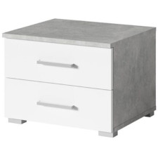 TABLE DE CHEVET SOMA 2 TIROIRS 46.5X35X4CM BLANC GRIS BETON