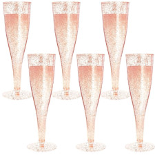 VERRES A FLUTE ROSE GOLD DOREES 135ML X10PCES