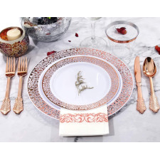 VAISSELLE LAVABLE AVEC SERVIETTES ARGENTEE 175PCES