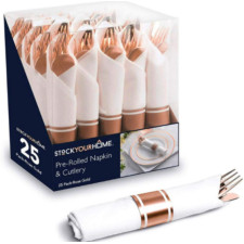 COUVERTS DORES ARGENTES ROSE GOLD BOITE DE 25