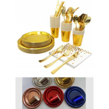 ASSIETTES UNIS 17CM ARGENT OR ROSE GOLD 10PCES