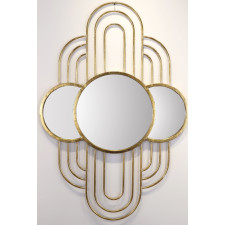 MIROIR MURAL DECORATIF M TRIPTYQUE 68X98CM DORE