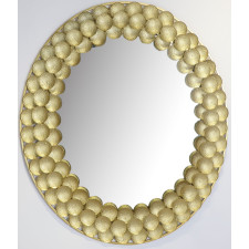 MIROIR MURAL OVALE DECORATIF 60956 73X 85CM DORE