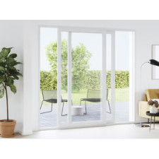 BAIE VITREE COULISANTE 120X215 ALU 2 VANTAUX BLANC