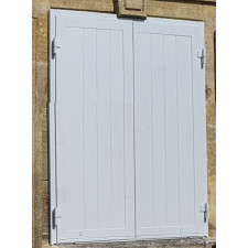 VOLET FENETRE 150X105 ALU PLEIN 2 BATTANTS BLANC