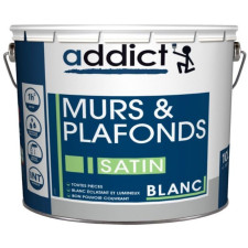 PEINTURE MURS ET PLAFONDS ADDICT 10L BLANC SATIN