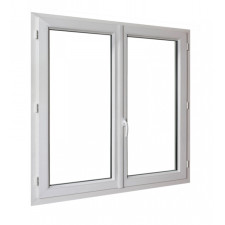 FENETRE 2 VANTAUX 150X105CM ALU BLANC