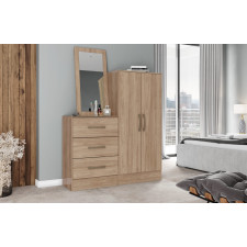 ARMOIRE B700-198 2P-3T BOIS AVEC MIROIR 1150X1580X340CM