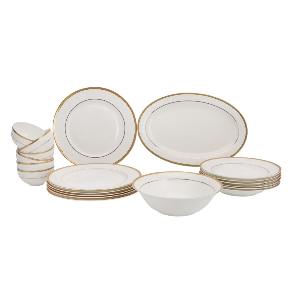 Vaisselle en céramique Service Chinois Multi-Personnes (58 pièces)  Vaisselle Chinoise Bol à Soupe et Assiette pour Cuisine et Restaurant  Vaisselle