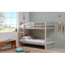 LIT SUPERPOSE COMPTE 2X90X190CM EFFET CHENE GRIS CLAIR