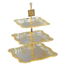 PLATEAUX 1801SG-S3 3 ETAGES ARGENT ET DORE