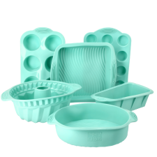 LOT DE 6 MOULES À GÂTEAUX ROYALFORD RF10473 EN SILICONE COULEURS ASSORTIES