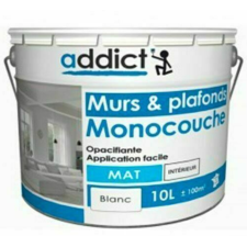 PEINTURE MURS ET PLAFONDS ADDICT 10L BLANC MAT MONOCOUCHE