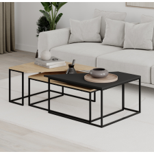 SET 3 TABLES BASSES TITAN SILKY CHENE NOIR