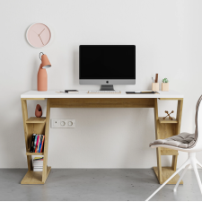 BUREAU BUTTERFLY 137X60X75CM BLANC CHENE
