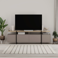 MEUBLE TV HINOA 4 PORTES CHENE MOKA