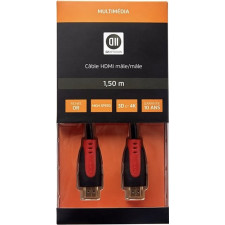 CÂBLE HDMI D2 DIFFUSION D2HDMI150MU HDMI / 150 MU 1,5 M TYPE A NOIR ROUGE