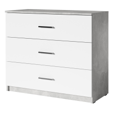 COMMODE SOMA 3 TIROIRS BLANC MAT ET BETON