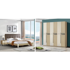 CHAMBRE A COUCHER 2196 180X200CM IMITATION CHENE ET BEIGE