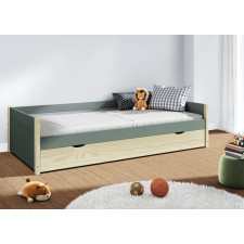 LIT GIGOGNE EN BOIS DE PIN BLEU GRIS 16667 205X98.5X50CM