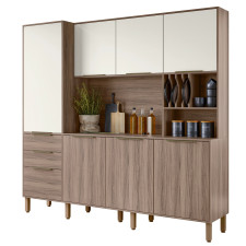 ARMOIRE CUISINE ELEGANCE 13368.278.1 EFFET LATTES 160x44.8x200x210CM