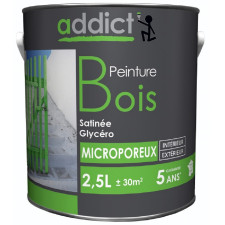 PEINTURE BOIS ADDICT 0.5L BLANC CASSE
