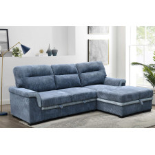 CANAPE D'ANGLE CONVERTIBLE H-8929 BLEU CIEL