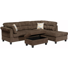 CANAPE D'ANGLE  KM107 AVEC OTTOMAN MARRON