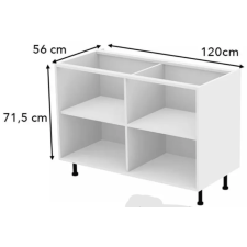 CAISSON DE CUISINE BAS RB SYSTEM CA3BLA7131200B - 71,5X120CM - BLANC