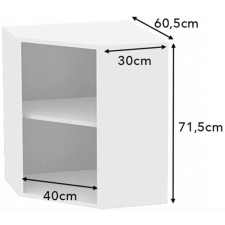 CAISSON DE CUISINE ANGLE HAUT RB SYSTEM CA3BLA713400HA - 71,5X40 CM BLANC