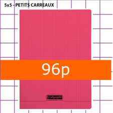 CAHIER PETITS CARREAUX 96 PAGES 240X320 POLYPRO ROUGE CALLIGRAPHE