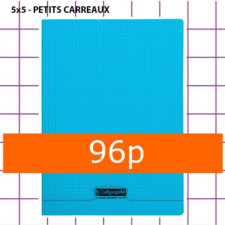 CAHIER PETITS CARREAUX 96 PAGES 240X320 POLYPRO BLEU CALLIGRAPHE