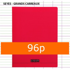 CAHIER GRANDS CARREAUX 96 PAGES 240X320 POLYPRO ROUGE CALLIGRAPHE