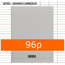 CAHIER GRANDS CARREAUX 96 PAGES 240X320 POLYPRO GRIS CALLIGRAPHE