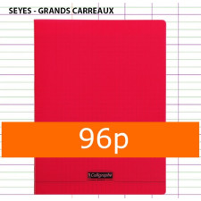 CAHIER GRANDS CARREAUX 96 PAGES 170X220 POLYPRO ROUGE CALLIGRAPHE