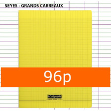 CAHIER GRANDS CARREAUX 96 PAGES 170X220 POLYPRO JAUNE CALLIGRAPHE