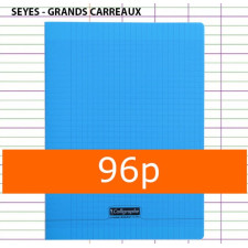 CAHIER GRANDS CARREAUX 96 PAGES 170X220 POLYPRO BLEU CALLIGRAPHE