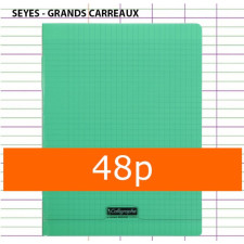 CAHIER GRANDS CARREAUX 48 PAGES 240X320 POLYPRO VERT CALLIGRAPHE
