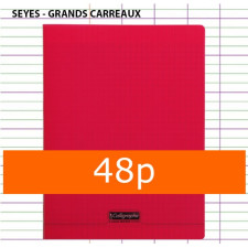 CAHIER GRANDS CARREAUX 48 PAGES 240X320 POLYPRO ROUGE CALLIGRAPHE