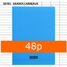CAHIER GRANDS CARREAUX 48 PAGES 240X320 POLYPRO BLEU CALLIGRAPHE