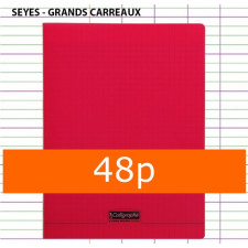 CAHIER GRANDS CARREAUX 48 PAGES 210X297 POLYPRO ROUGE CALLIGRAPHE